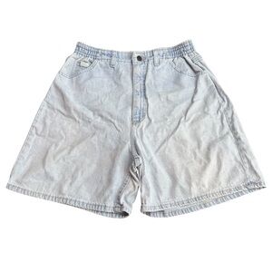 Vintage Lee Women’s‎ Size L Elastic Waist Baggy Mom Shorts Light Blue Denim 90s